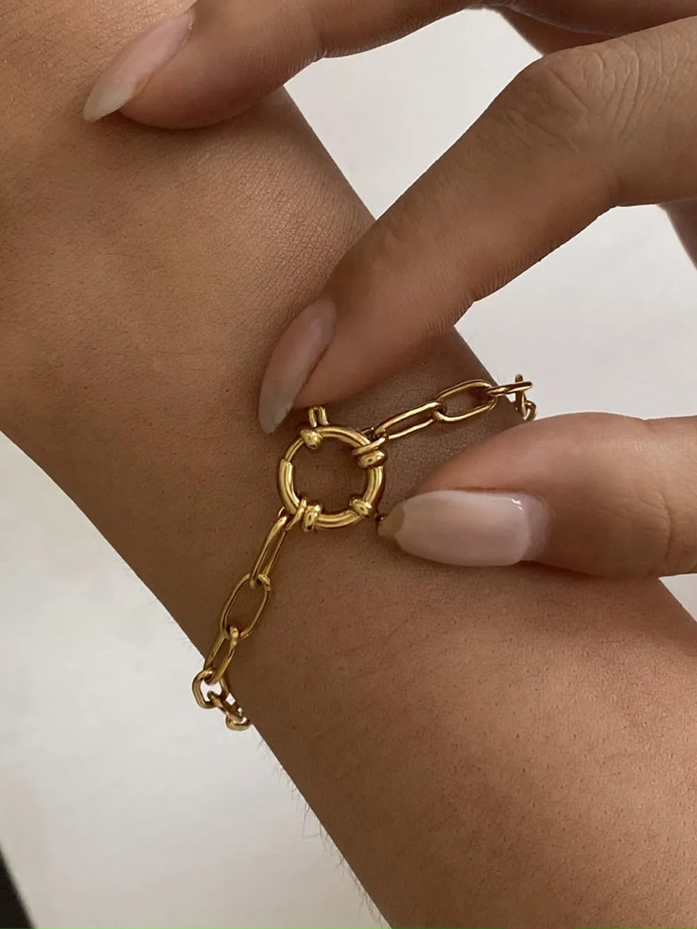 18K Gold-Plated Stainless Steel Chain Bracelet - Korvel