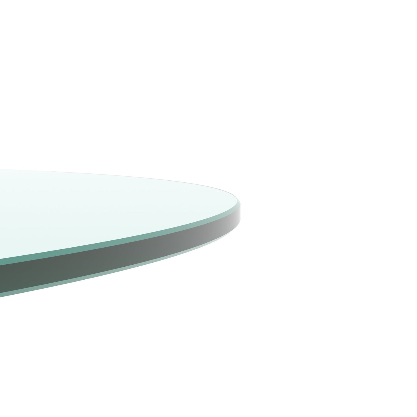 36" Inch Round Tempered Glass Table Top Clear Glass 1/4" Inch Thick Flat Polished Edge - Korvel
