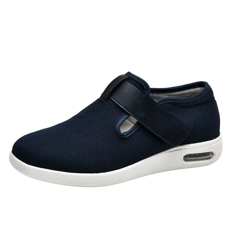 Summer and autumn styles with added fat and widened elderly shoes healthy walking and casual shoes for women easy to put on and take off adjustable shoes - Korvel