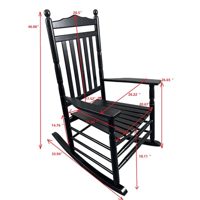 Premium Black Adult Rocking Chair for Outdoor Spaces