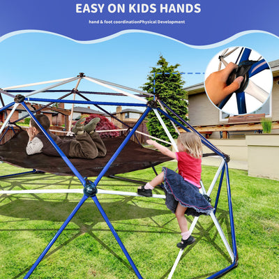 10FT Climbing Dome for Kids Jungle Gym Apply To Park Dome Climber With Hammock Playground Equipment - Korvel