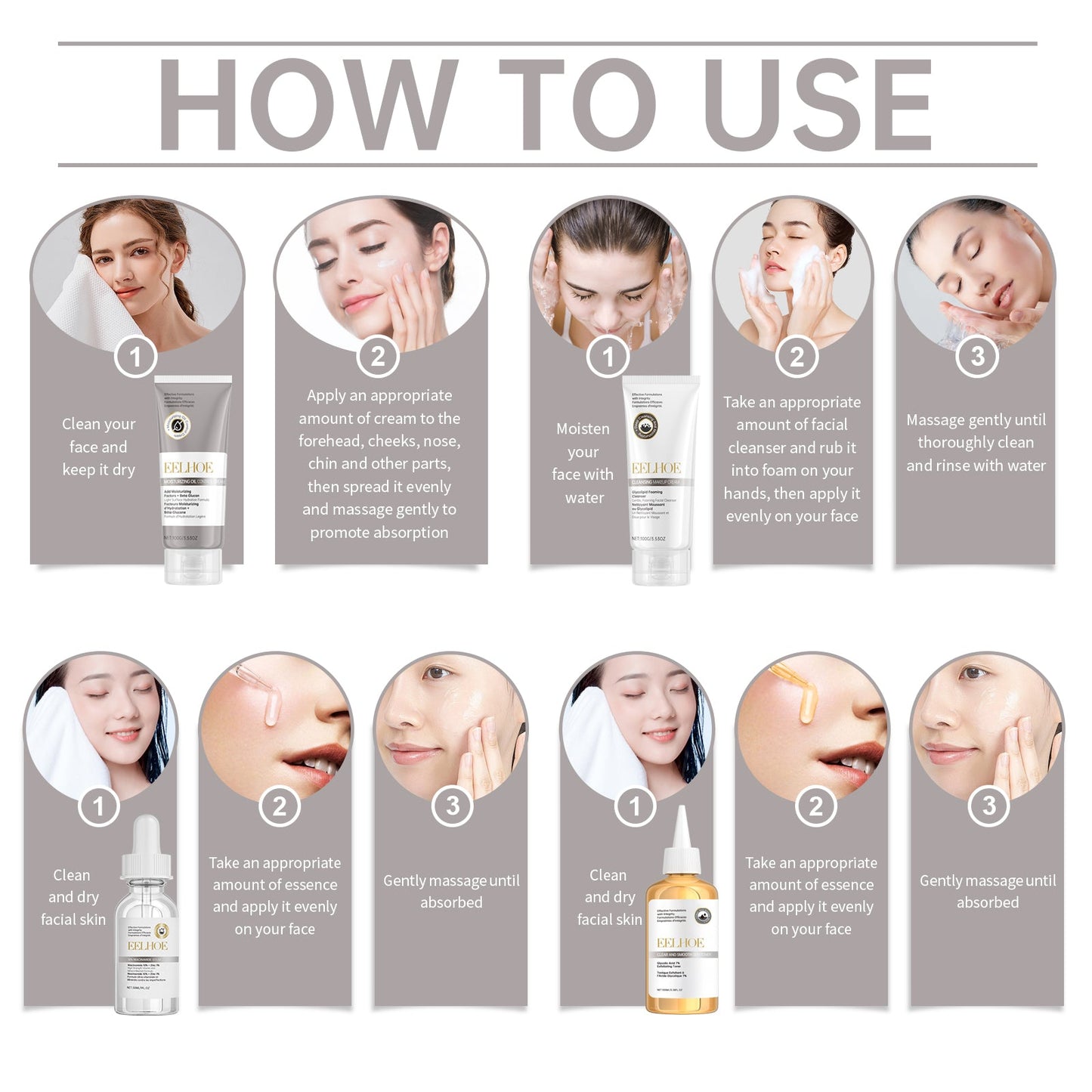 Acne Care Set Brightening Skin Gentle Moisturizing Repair Skin Moisturizing facial set - Korvel