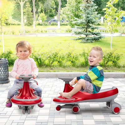 Wiggle Car Ride-on Toy with Flashing Wheels - Red