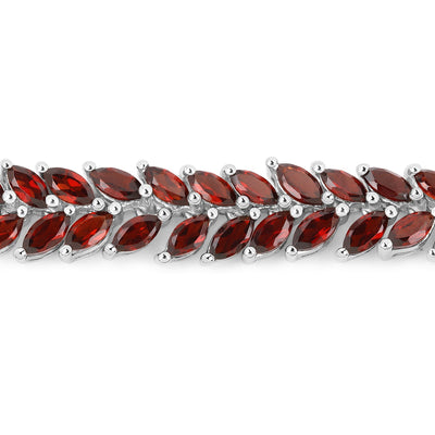 Bracelet en argent sterling .925 avec grenat véritable de 18,40 carats