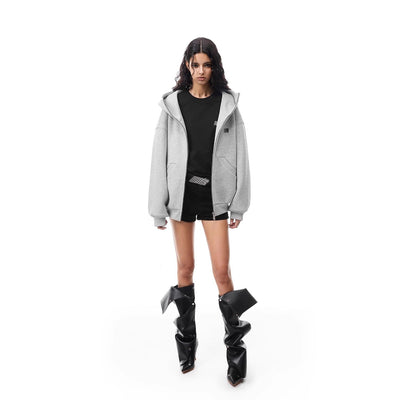 Sudadera con capucha de capa de aire de alto cuello de peso pesado