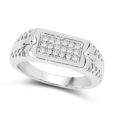 Bague de fiançailles en argent sterling avec diamant blanc véritable de 0,27 carat