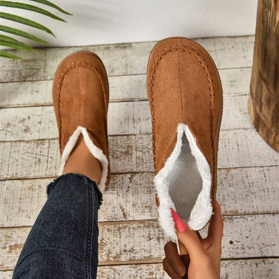 Botas de Tobillo de Piel Sintética con Corte en V para Mujeres