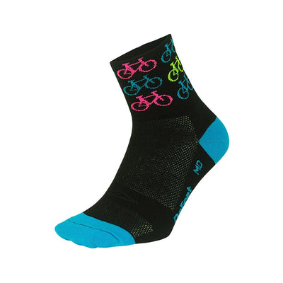 DeFeet Aireator 2-3" Cuff Socks - Cool Bikes Black/Process Blue XL