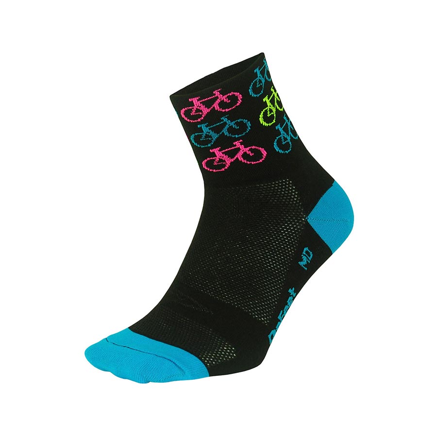 Chaussettes DeFeet Aireator 2-3" Cuff - Cool Bikes Noir/Bleu Process XL