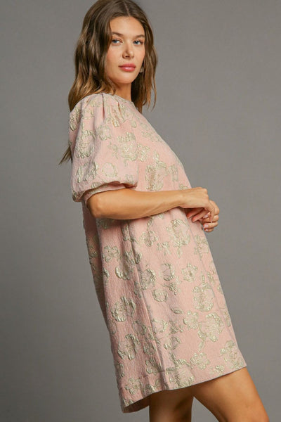 Elegant Floral Puff Sleeve Mini Dress - Vintage Inspired