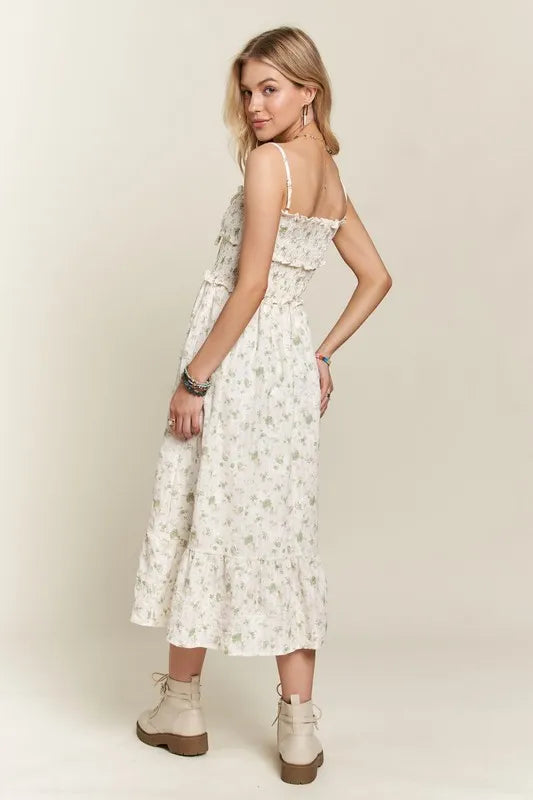 Robe Cami à Col en Coeur à Imprimé Floral pour Femmes