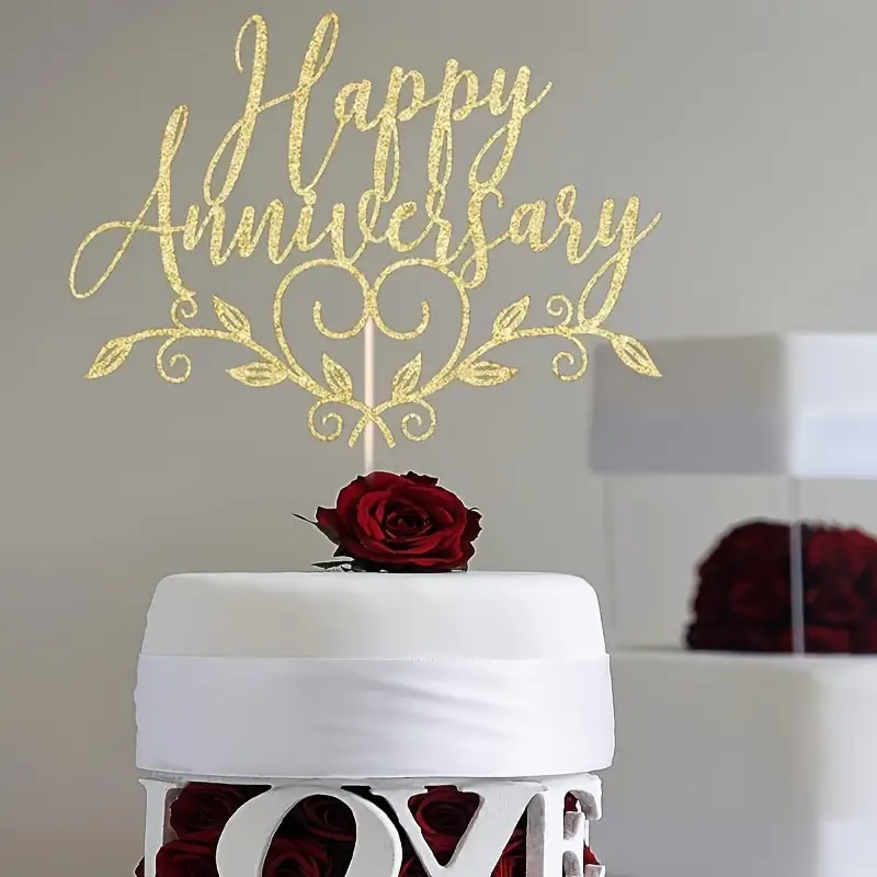 Happy Anniversary Sparkle Cake Topper - Korvel