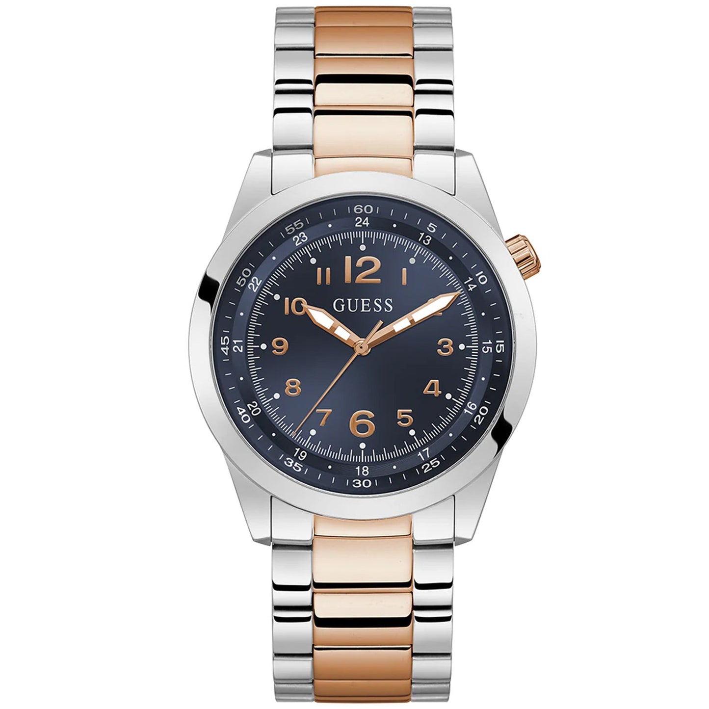 Guess Men's Max Watch - Navy Dial with Stainless Steel Bracelet