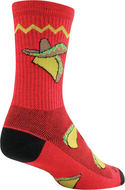 Chaussettes SockGuy Crew Taco - 6" Rouge Grand/X-Large