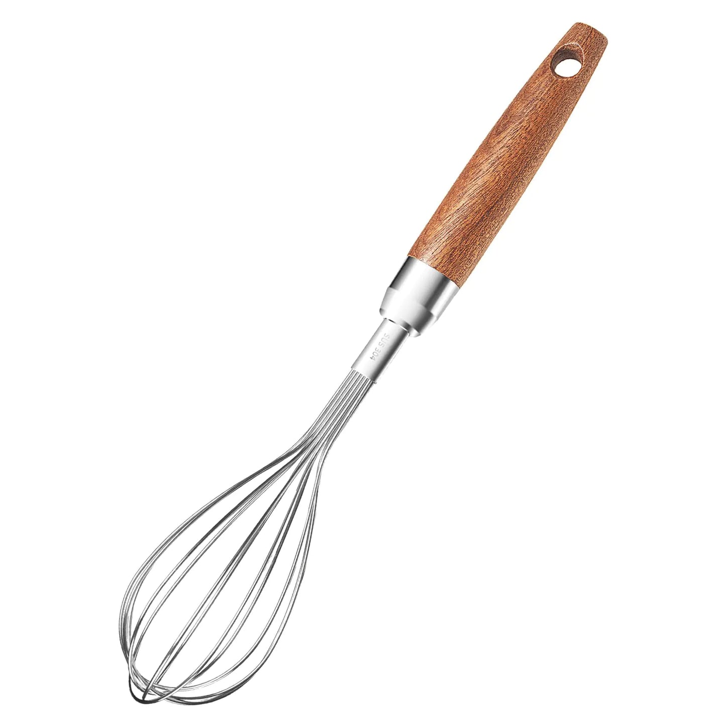 Premium Stainless Steel Wire Whisk with Wooden Handle
