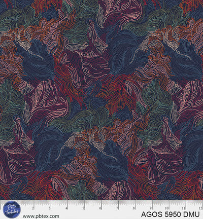 Un jardin de points tissu floraux multicolores foncés par yard