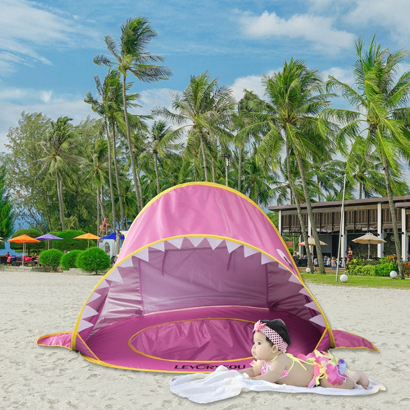 Children's beach tent seaside sun protection and shading fully automatic sand pit tent house - Korvel