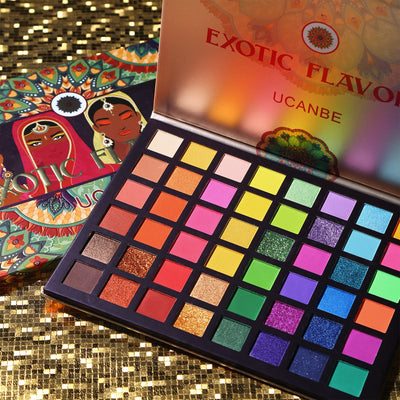 UCANBE 48 Colors Exotic Eyeshadow Palette Shimmer Matte Color Stage Eye Makeup Palette - Korvel