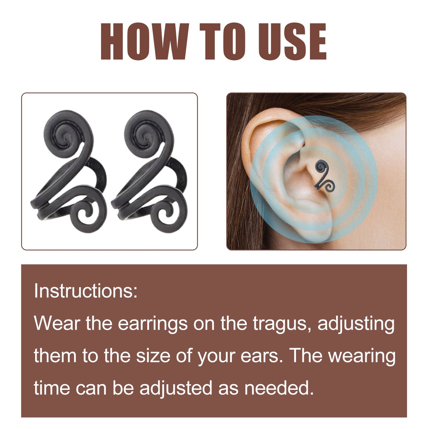 Tinnitus Relief Earrings, Relieve Ear Discomfort Tinnitus Ear Back Ear Care Massage Earrings - Korvel