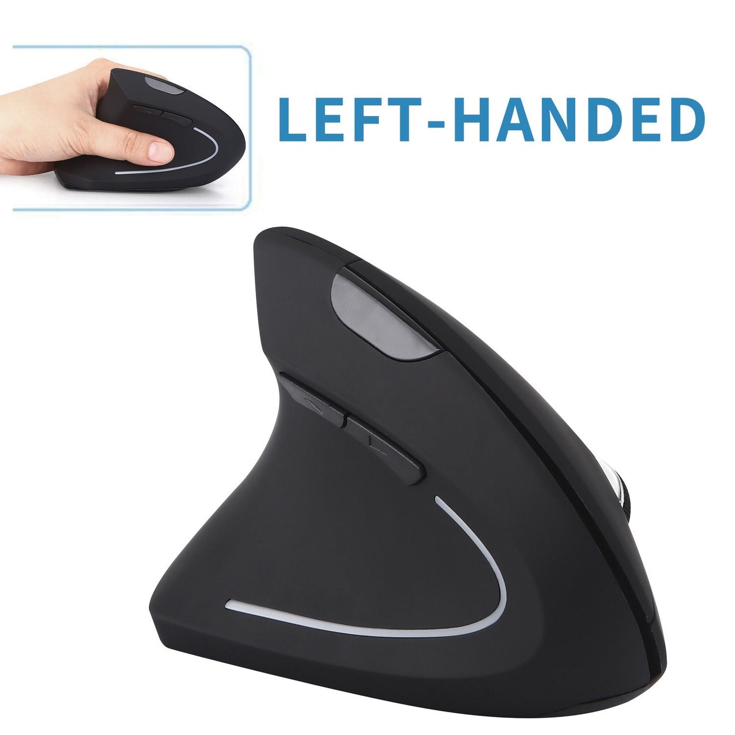 Ergonomic left-handed charging upright vertical mouse wireless esports left-handed office - Korvel