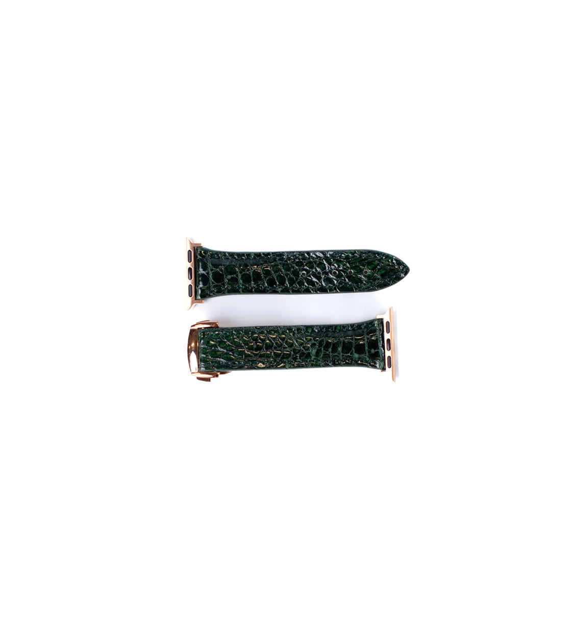 Bracelet Apple Watch en Cuir Émaillé Vert Foncé