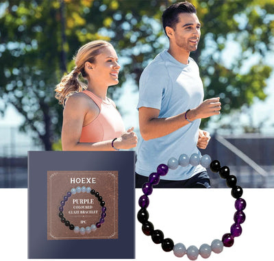 Purple Glass Bracelet, Glass Crystal Personality Fashion Decorative Clothing Accessories Hand Beaded Bracelet - Korvel