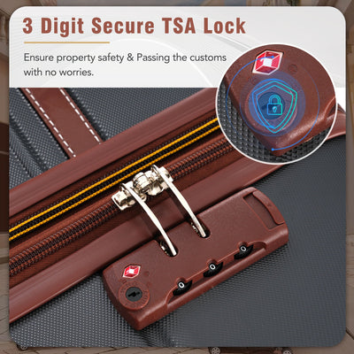 20 IN Luggage 1 Piece with TSA lock , Lightweight Suitcase Spinner Wheels,Carry on Vintage Luggage,Black - Korvel