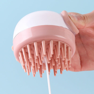 Hair Wash Comb Clear Brush Fluid Press Scalp Massage Bath Cleaning Shower Brush Home Shampoo Scrubber - Korvel