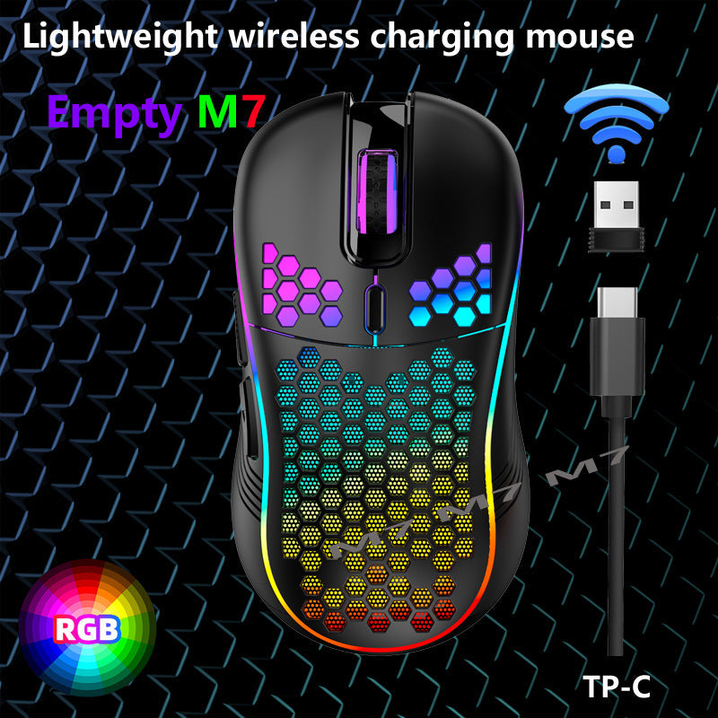 2.4G Wireless Cave Mouse - Lightweight Gaming Mouse with Luminous Lights