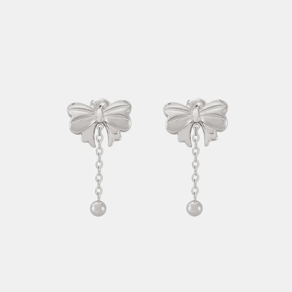 Titanium Steel Bow Earrings - Korvel