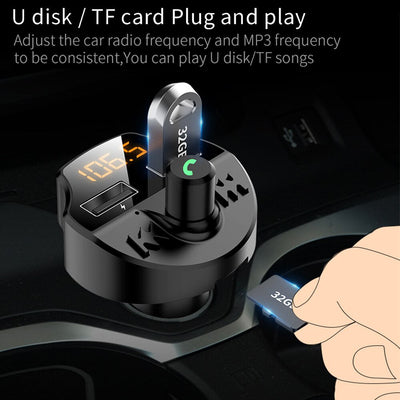 Bluetooth 5.0 Car FM Transmitter with Dual USB Ports