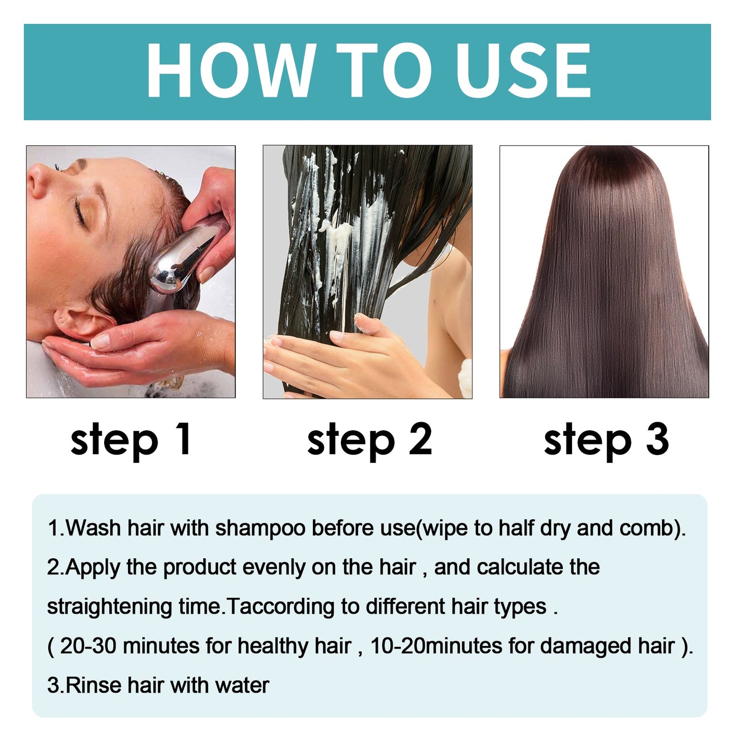 Protein Correction Hair Straightening Cream, Smoothing Frizz Repair Split Damaged Hair Straightening Treatment Cream - Korvel