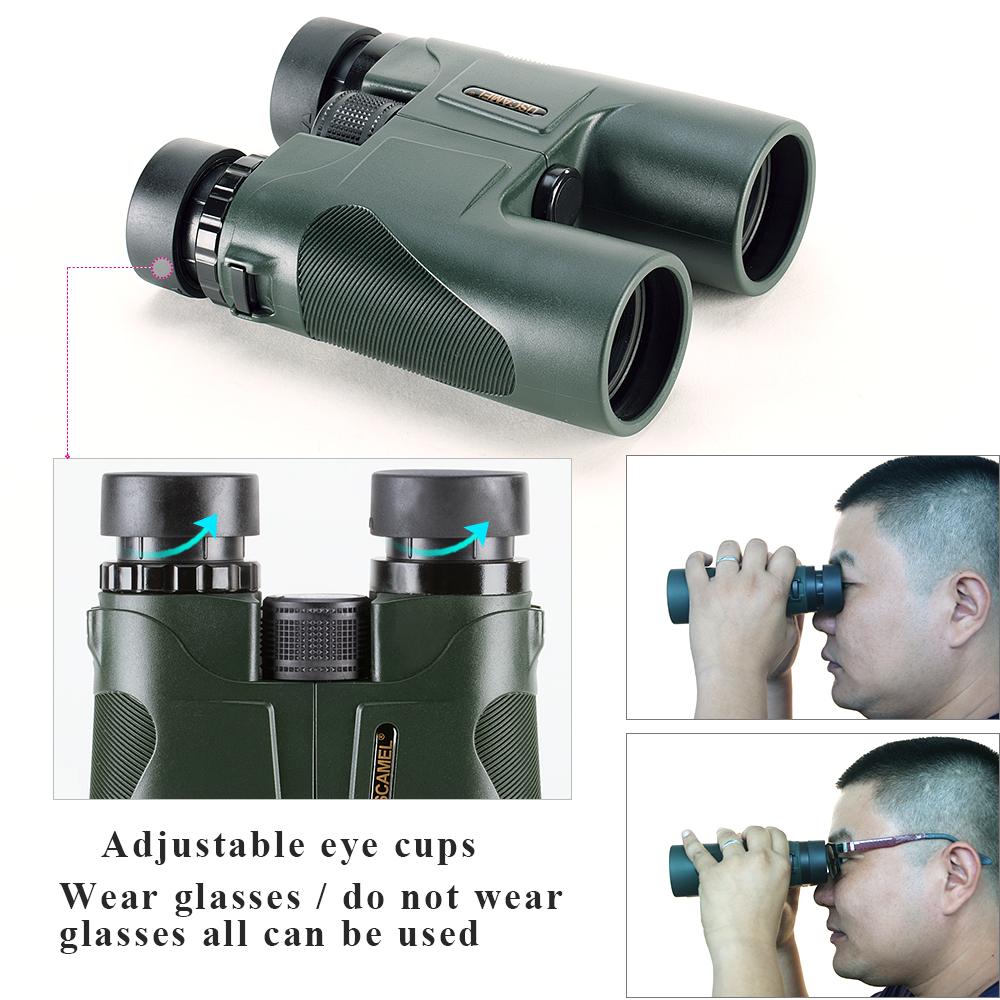 USCAMEL Military HD 10x42 Binoculars Professional Hunting Telescope Zoom High Quality Vision No Infrared Eyepiece Army Green - Korvel