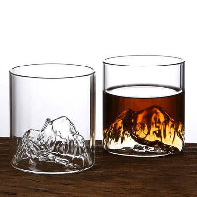 Taza de Vista de Montaña - Elegante Taza de Té de Vidrio
