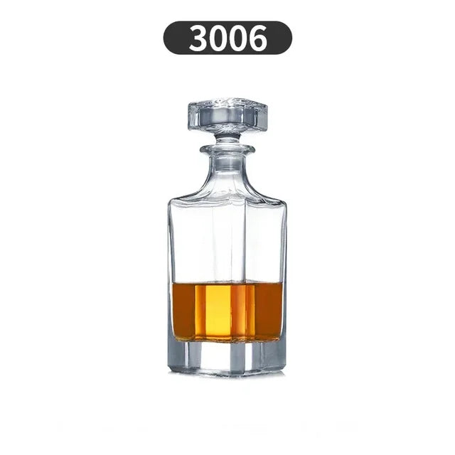 Crystal Glass Whiskey Decanter, Lead-Free, Luxury Barware, Wine Bottle, Home Party, 750ml - Korvel