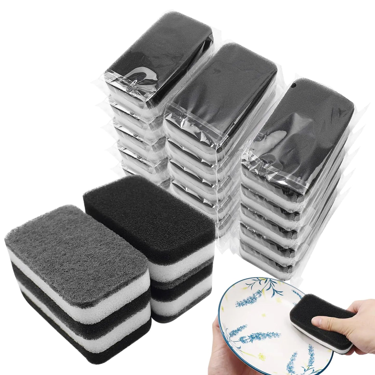 Éponge de Cuisine Premium Non-Rayante - Pack de 24