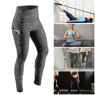 High Waist Elastic Workout Leggings with Tummy Control