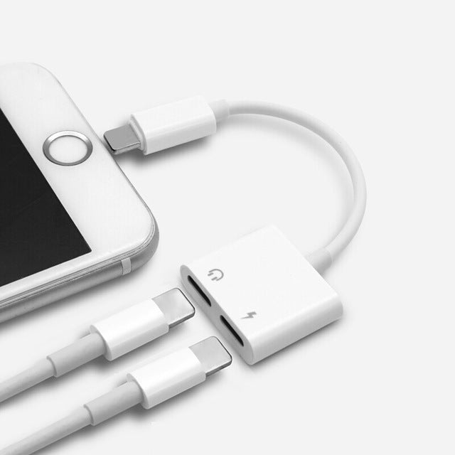 udio Adapter Charger Cable For iPhone X 8 Dual Headphone Aux cable for Lightning Converter For iPhone 10 Charging Splitter - Korvel
