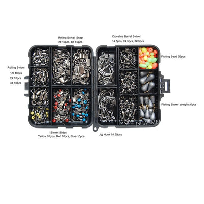 JSM 160pcs Fishing Accessories Kit with Tackle Box