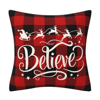 Black and red checkered car letter pillow cover, Amazon home sofa cushion cover, holiday pillow - Korvel