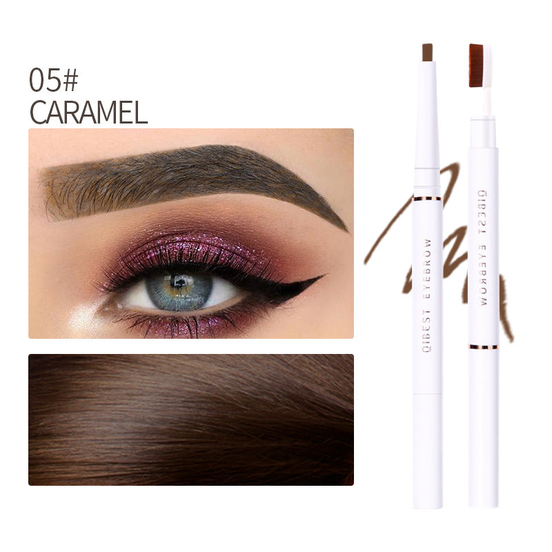 Lápiz de Cejas Doble Cabeza QIBEST - Impermeable y de Larga Duración