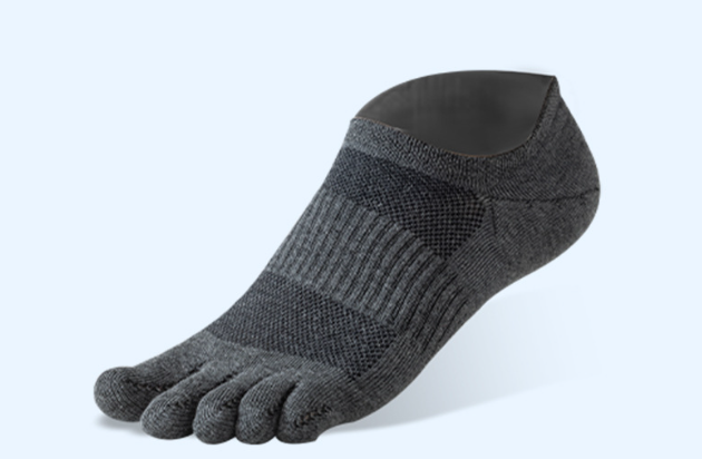 1 pair Pure Cotton Five Finger Short Socks Men Sweat Absorbent Antibacterial Breathable Mesh Boat Socks Running Sports Toe Sock - Korvel