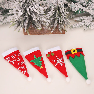 4pcs/lot New Year Christmas Gift Tableware Fork Knife Holder Bag Navidad Noel Christmas Decorations for Home Dinner Table Decor - Korvel