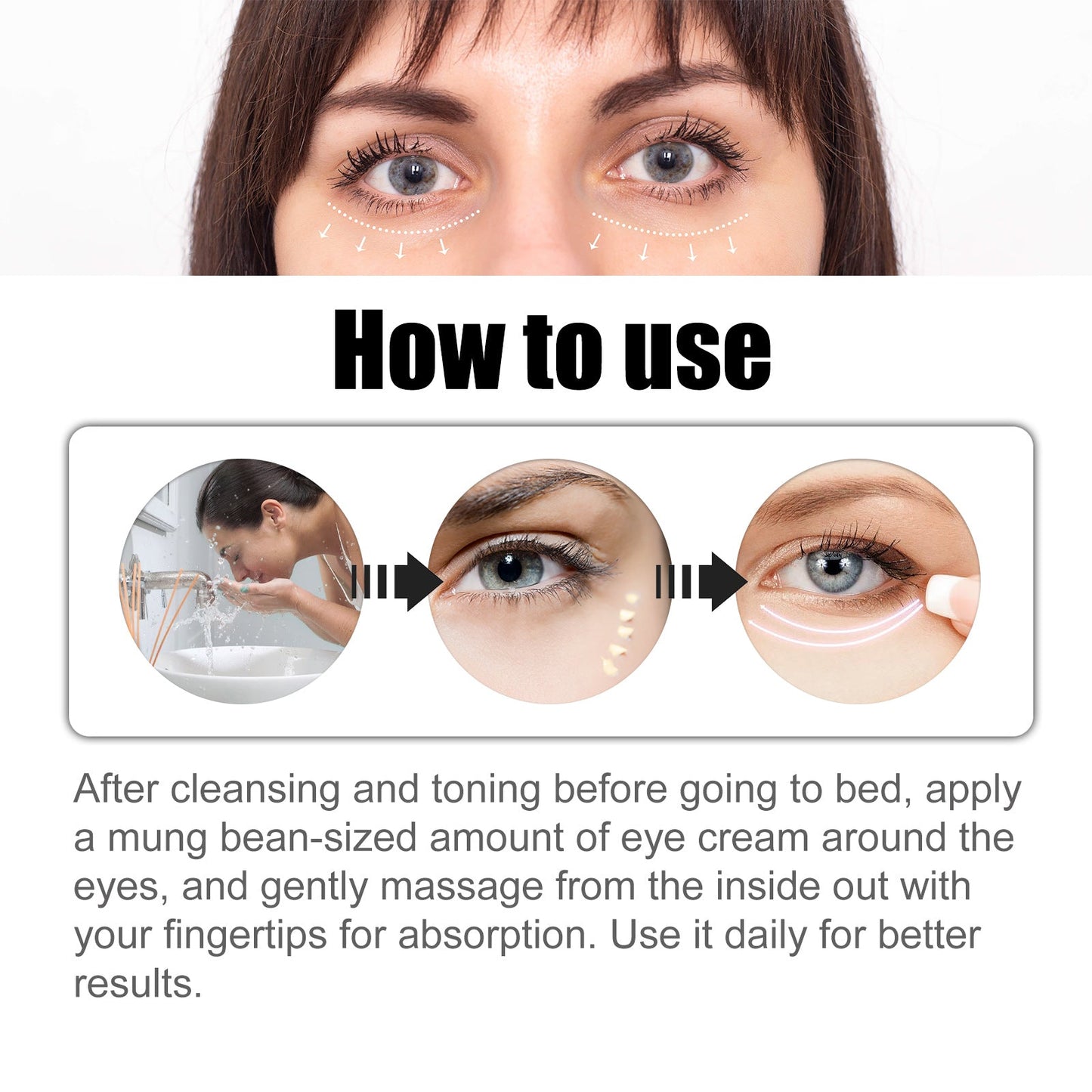 Crème pour les yeux premium pour les ridules et l'hydratation