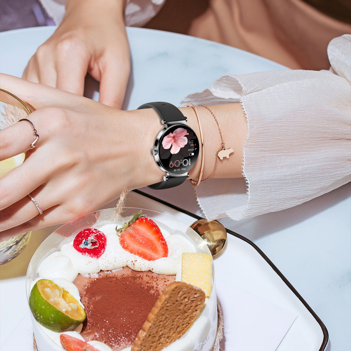 Y16 ultra-thin smartwatch with female AMOLED screen always on 466 * 466 high-definition pixel watch - Korvel