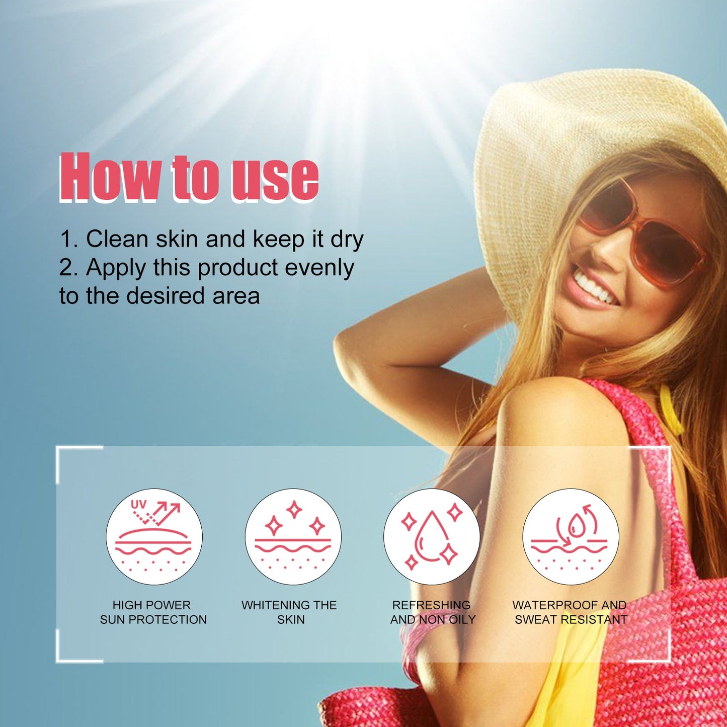 Grapefruit UV Protection Cream, Resist Outdoor UV Isolation Moisturize Anti-Sweat Refreshing Beauty - Korvel