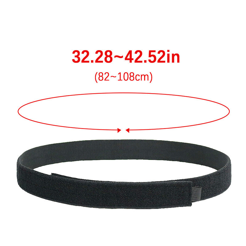 Tactical Inner Belt, Duty Nylon Hook - Loop Adjustable Black Waist Belt - Korvel
