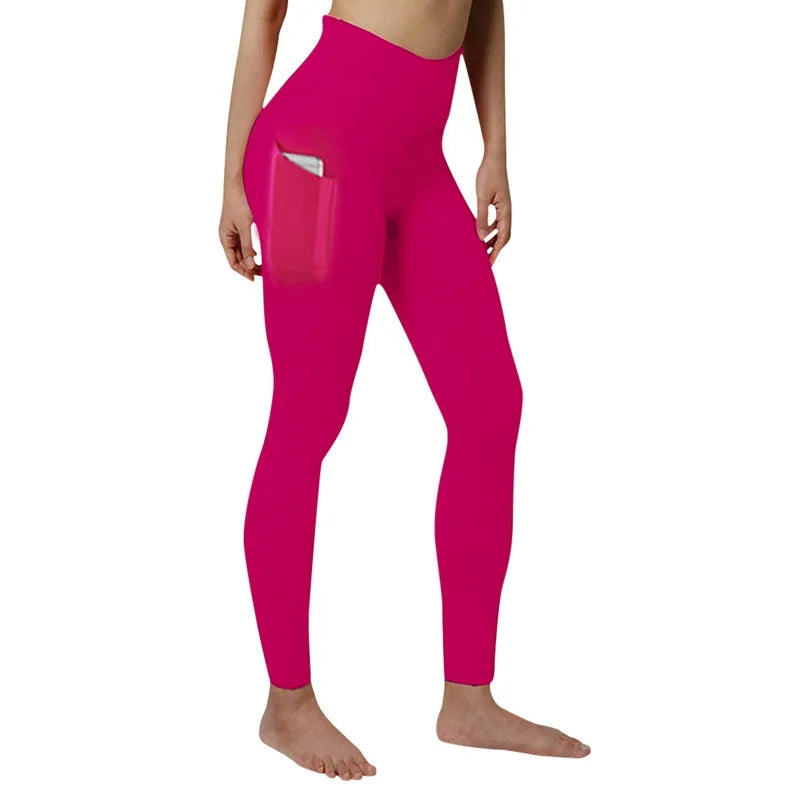 High Waist Elastic Workout Leggings with Tummy Control