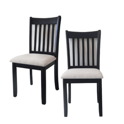 Upholstered Black Dining Chairs Set of 2 for Farmhouse Kitchen