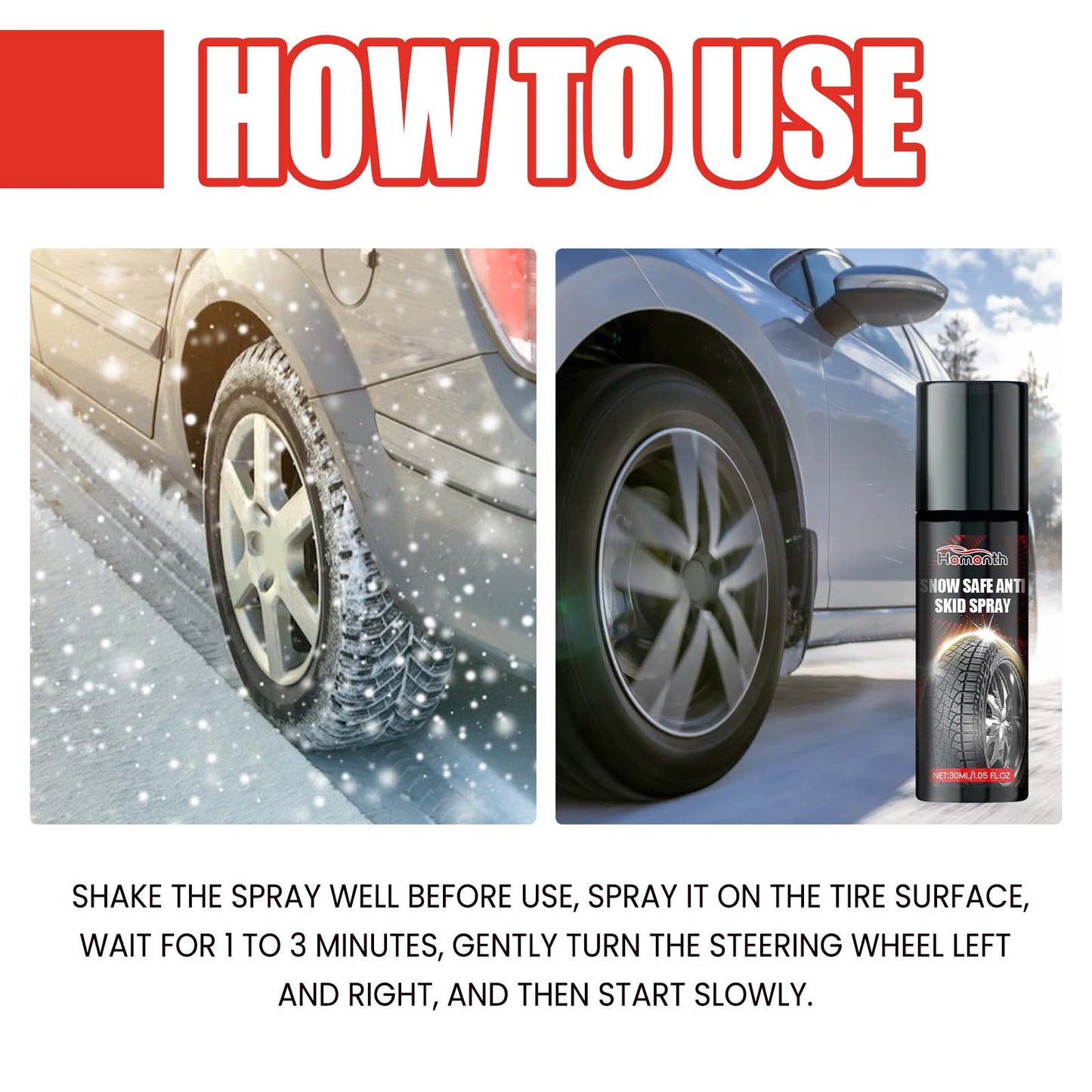 Snow Safe Anti Skid Spray, Winter Snowmobile Tire Protection And Maintenance Anti-Slip Agent - Korvel
